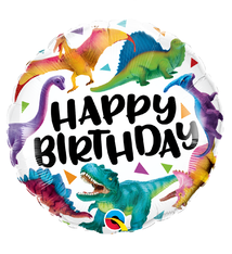 18" Mylar "Happy Birthday" Dinosaurs- #53