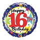 18" Mylar Happy Birthday 16th - #59