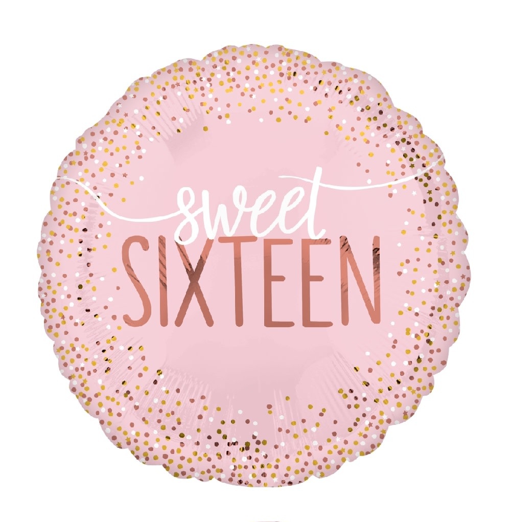 18" Mylar "Sweet Sixteen" Blush - #62