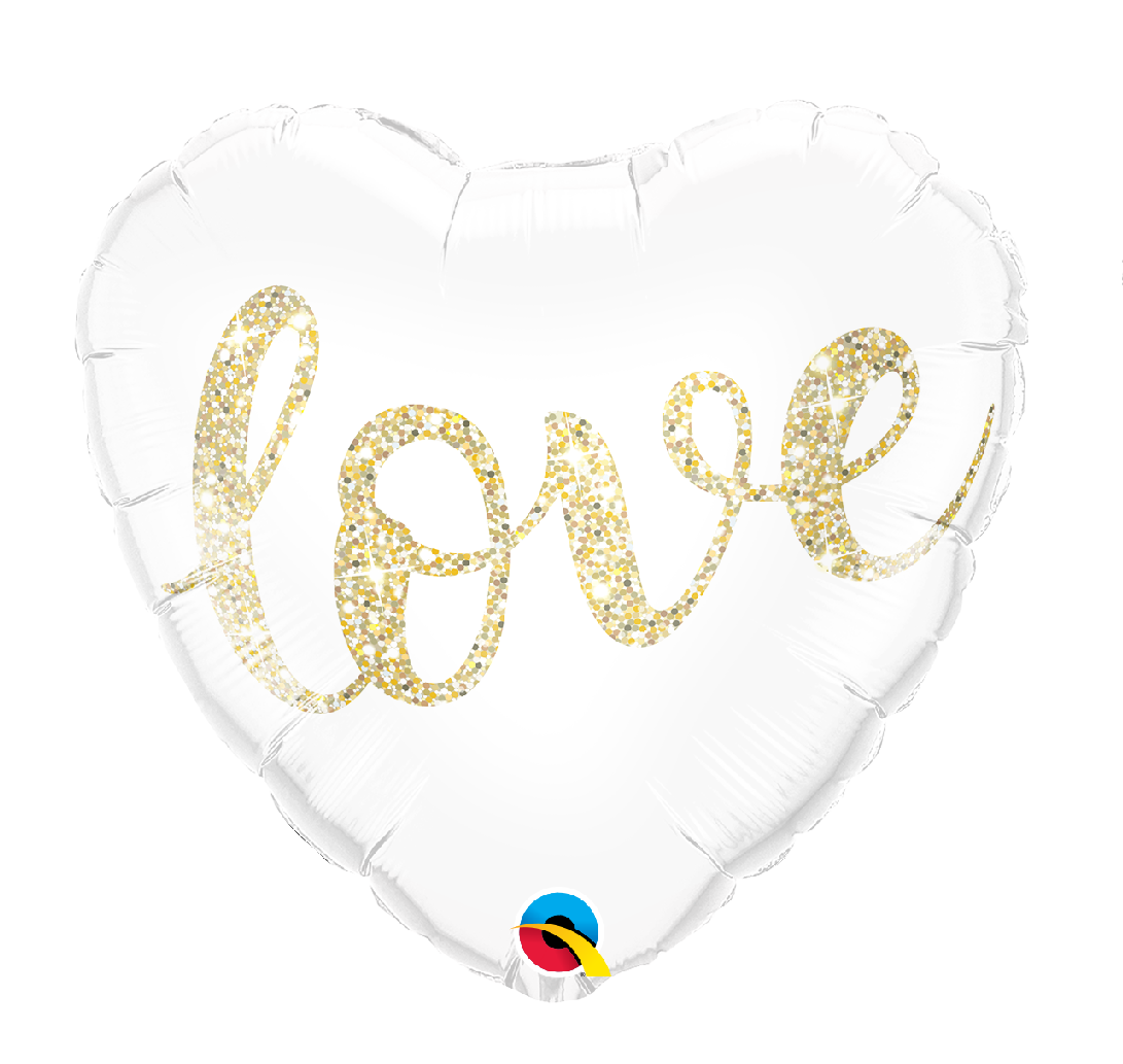 18" Mylar "Love" White Heart - #222