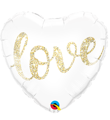18" Mylar "Love" White Heart - #222