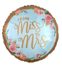 18" Mylar "From Miss to Mrs." - #224