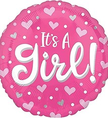 17" It's A Girl Hearts and Dots - #273