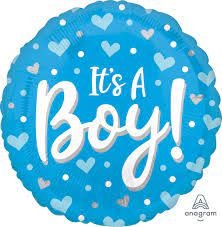 17" It's A Boy Hearts and Dots - #274