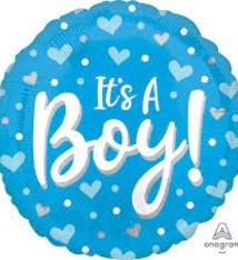 17" It's A Boy Hearts and Dots - #274