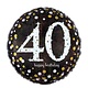 18" Mylar "40 Happy Birthday" Gold/White Dots - #77