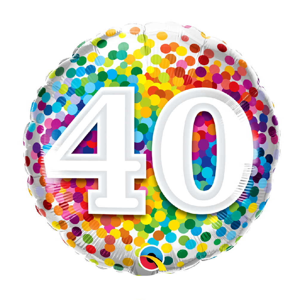 18" Mylar "40" Rainbow Dots - #79