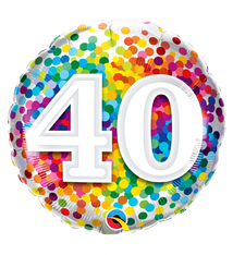 18" Mylar "40" Rainbow Dots - #79