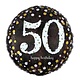 18" Mylar "50 Happy BIrthday" Gold/White Dots - #81