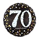 18" Mylar "70 Happy Birthday" Gold/White Dots - #91