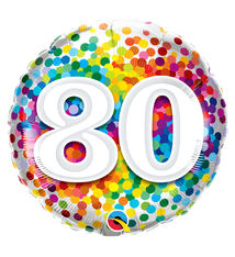 18" Mylar "80" Rainbow Dots - #96