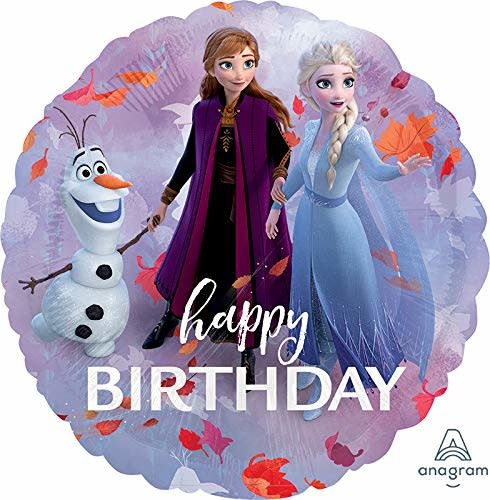 18" Mylar "Elsa & Ana"  Happy Birthday- #119