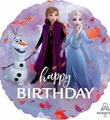 18" Mylar "Elsa & Ana"  Happy Birthday- #119