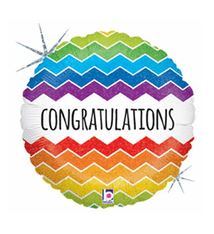 18" Mylar "Congratulations" Wavy Rainbow - #181