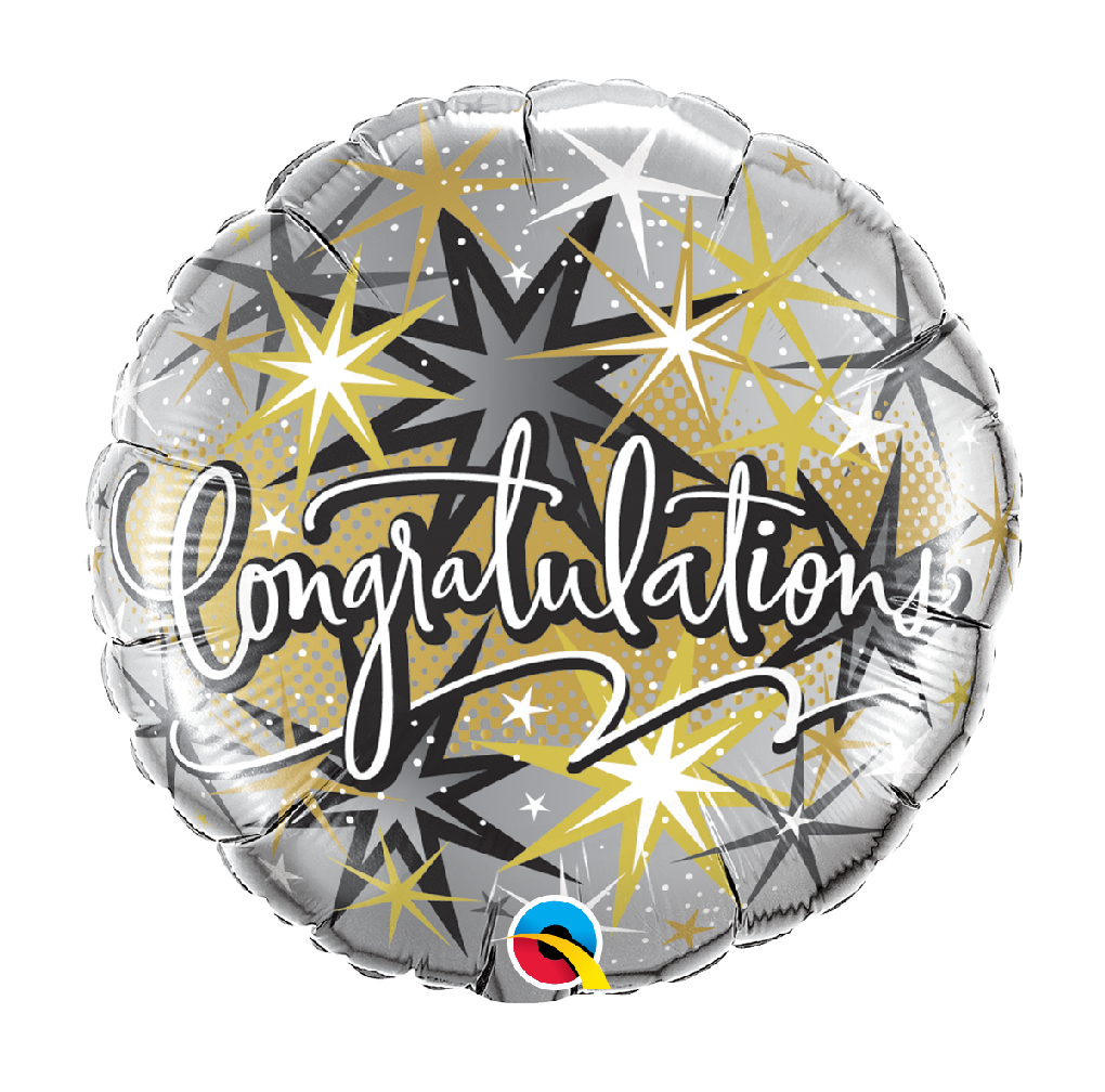 18" Mylar "Congratulations" Bursting Stars - #182