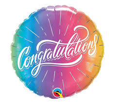 18" Mylar Congratulations Ombre  - #185