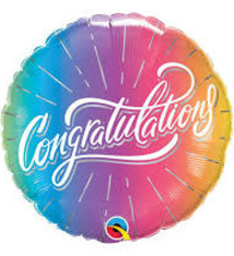 18" Mylar Congratulations Ombre  - #185