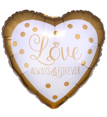 18" Mylar "Love, Always & Forever" White/Gold - #230