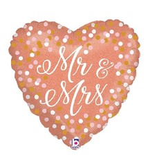 18" Mylar "Mr & Mrs" Pink Heart - #231