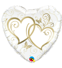 18" Mylar "Swirly Gold Hearts" - #234