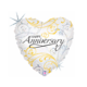 18" Mylar "Happy Anniversary" Gold/Silver Elegant Heart - #237