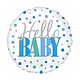 18" Mylar "Hello Baby" Blue/Aqua Dots - #252