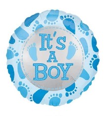 18" Mylar "It's a Boy" Blue Footprints - #260