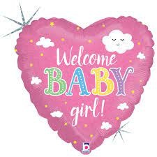 18" Welcome Baby Girl Holographic - #277