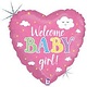 18" Welcome Baby Girl Holographic - #277