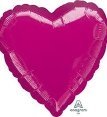 18" Mylar Heart Shaped Balloon - #340 (Fuchsia)
