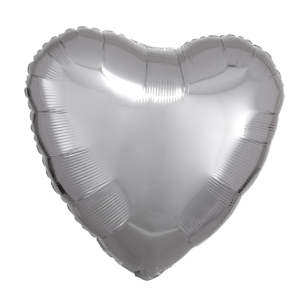 18" Mylar "Silver Heart" - #343