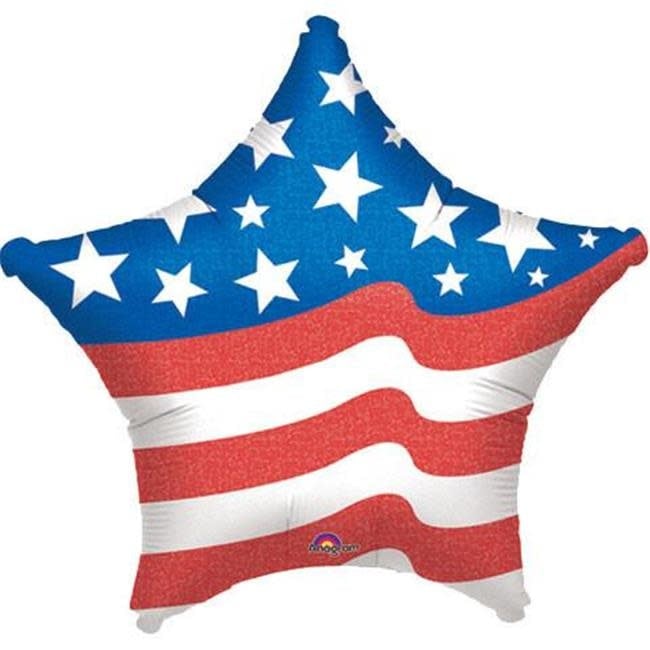 18" Mylar Patriotic Star Shape - #381