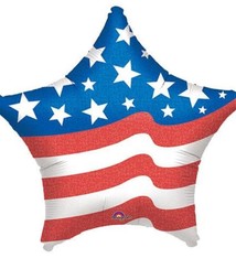 18" Mylar Patriotic Star Shape - #381