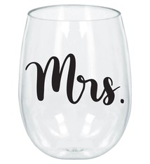Mrs. Stemless Wine Glass