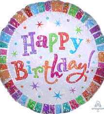 32" Radiant Bday Prismatic Mylar