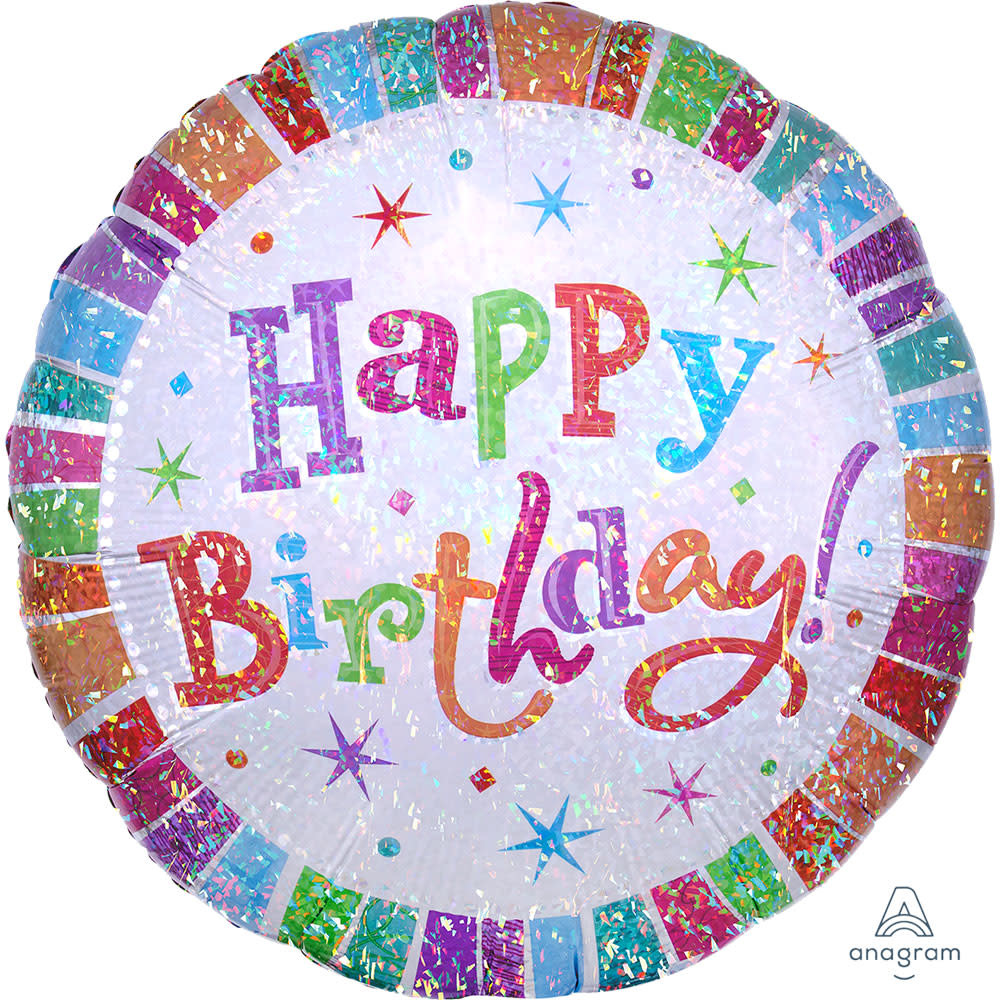 32" Radiant Bday Prismatic Mylar