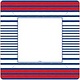 Breton Stripe Blue  Square Paper Dinner Plates - 8 Per Package