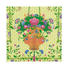 Wicker Basket Luncheon Napkins in Green - 20 Per Package