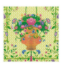 Wicker Basket Paper Cocktail Napkins in Green - 20 Per Package