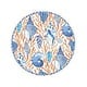 Shell Toile Salad & Dessert Plates in Coral & Blue - 8 Per Package