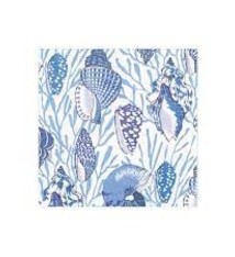 Shell Toile Paper Cocktail Napkins in Blue - 20 Per Package