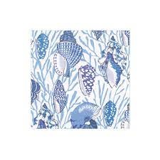 Shell Toile Paper Cocktail Napkins in Blue - 20 Per Package