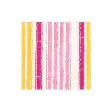 Bamboo Stripe Paper Cocktail Napkins in Fuchsia & Pink - 20 Per Package