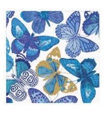 Butterflies Luncheon Napkins in Blue - 20 Per Package