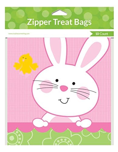 Easter Zipper Treat Bags- Pink/Bunny