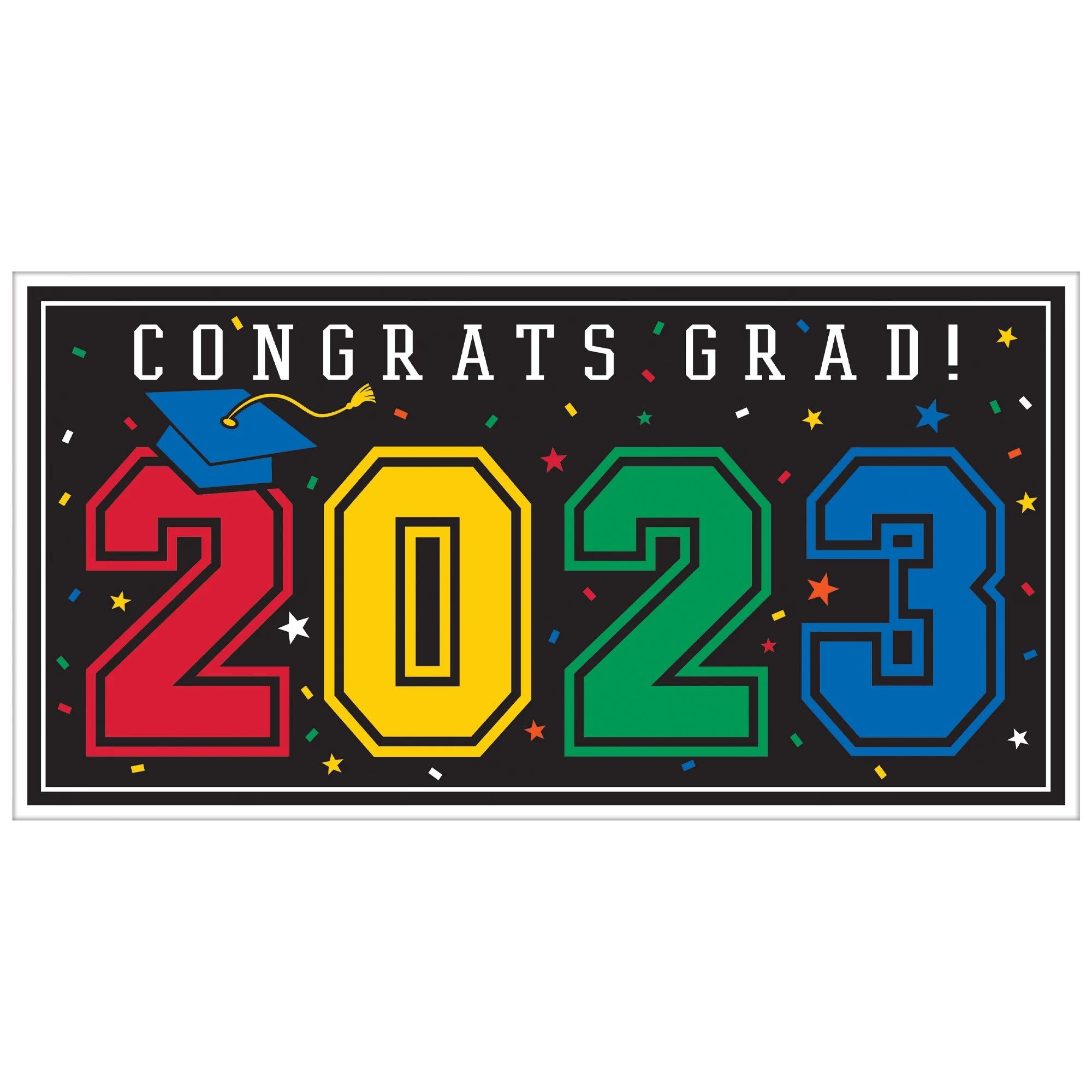 2023 Grad Large Horizontal Banner Multicolor