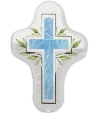 28" First Communion Blue Cross Shape Mylar Balloon