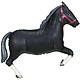 43" Black Horse Shaped  Foil Balloon