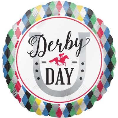 18" Derby Day Mylar Balloon