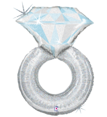 38" Platinum Wedding Ring Mylar Balloon
